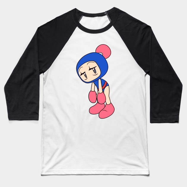 Blue - Super Bomberman R Baseball T-Shirt by SailorBomber